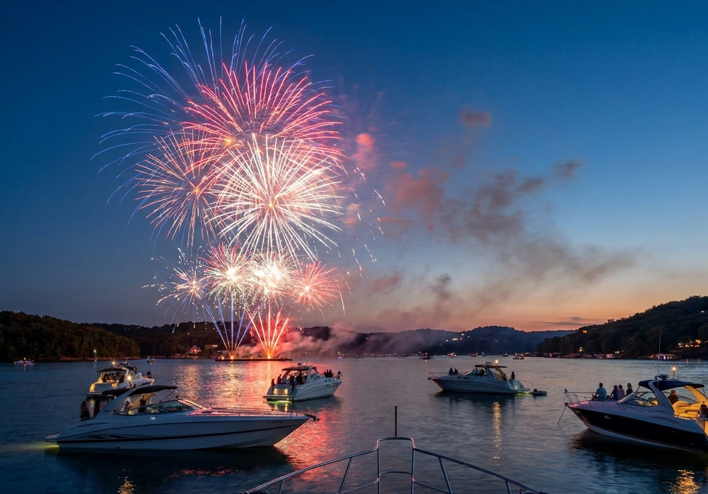 4th of July boat charter Lake of the Ozarks - holiday yacht rental