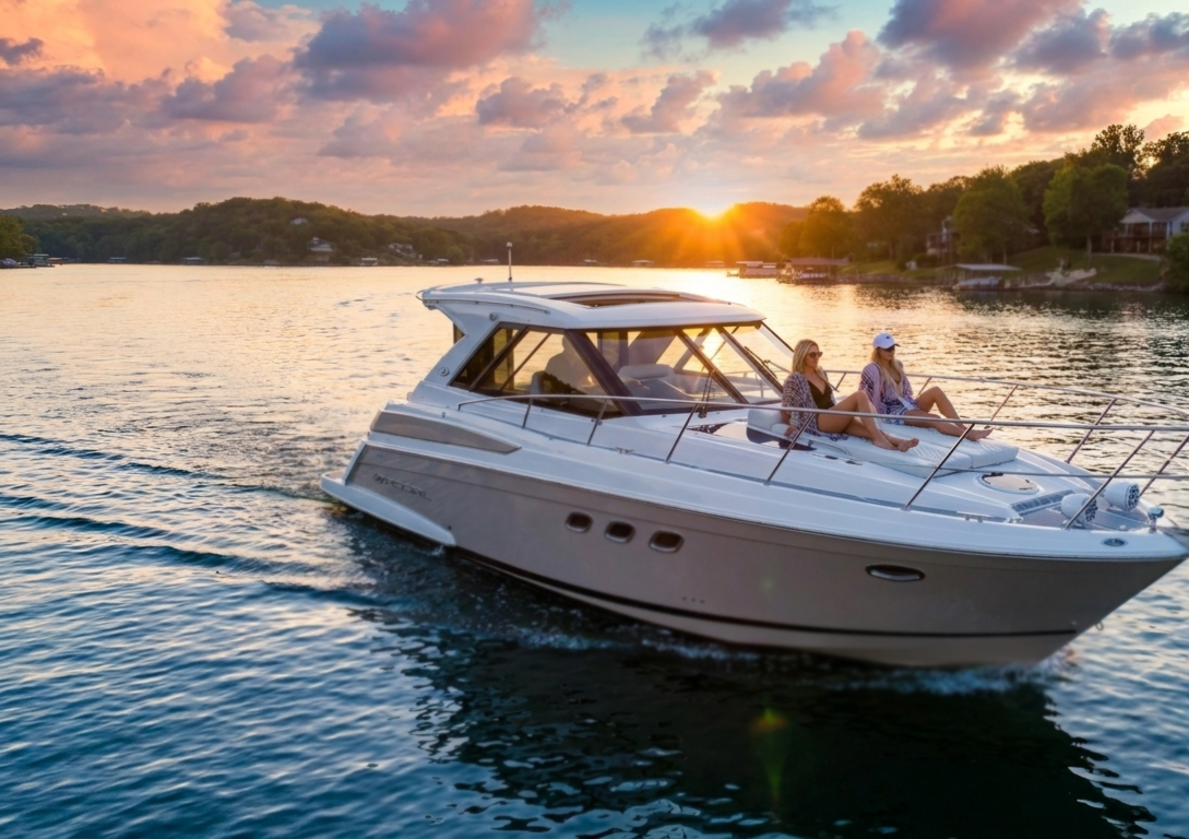 Saturday luxury yacht charter Lake of the Ozarks - Sandy Buns 42ft Regal Sport Coupe