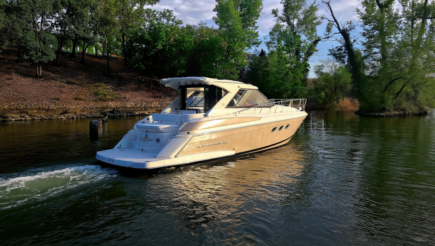 Yacht at Sunset Lake of the Ozarks